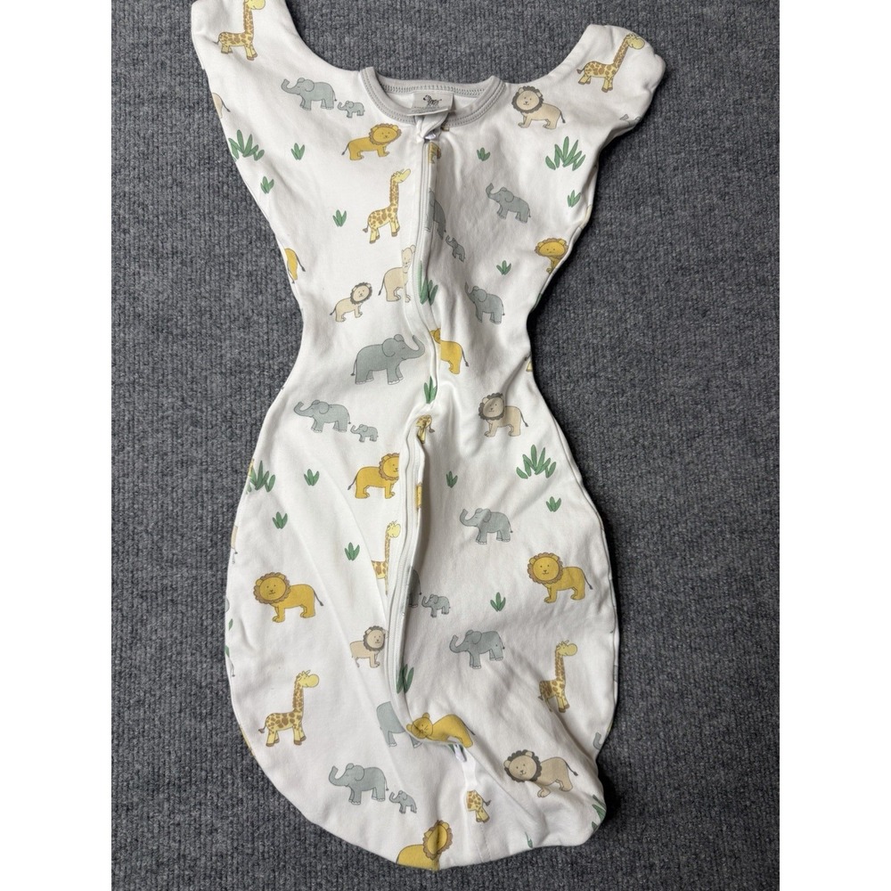 Amazing Baby Transitional Swaddle Sack Medium 3-6M Safari Animals Zip Sleep Sack